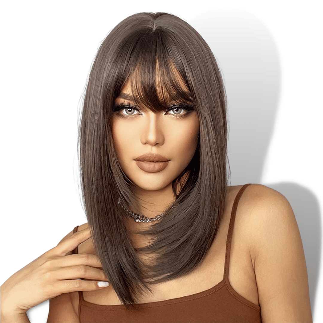 Perruque Brune avec Frange | Frossia