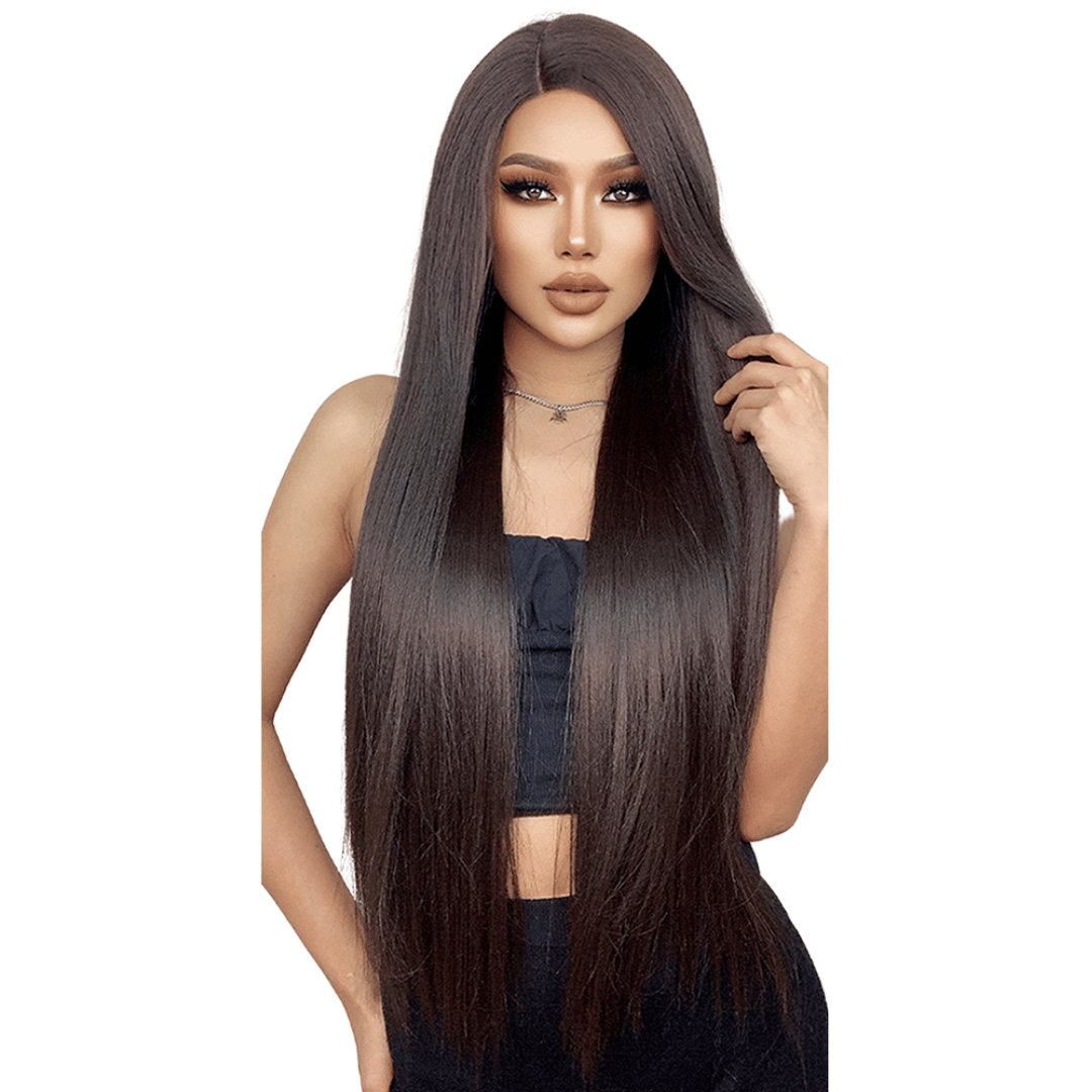 Perruque Brune Longue | Frossia