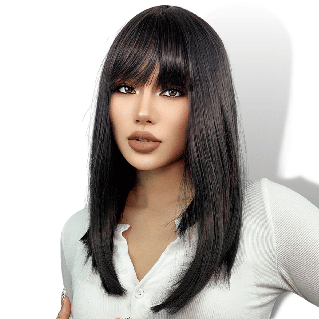 Perruque Brune Mi-Longue | Frossia