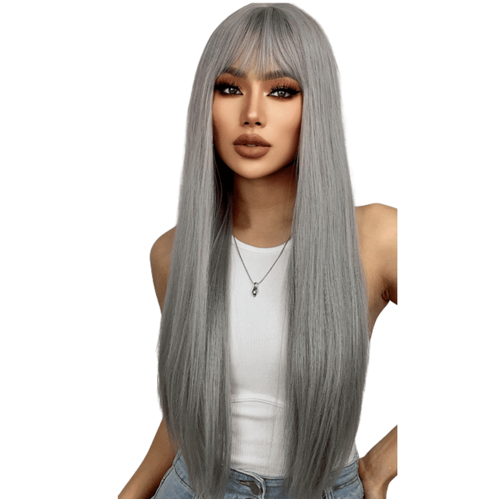 Perruque Grise Longue | Frossia