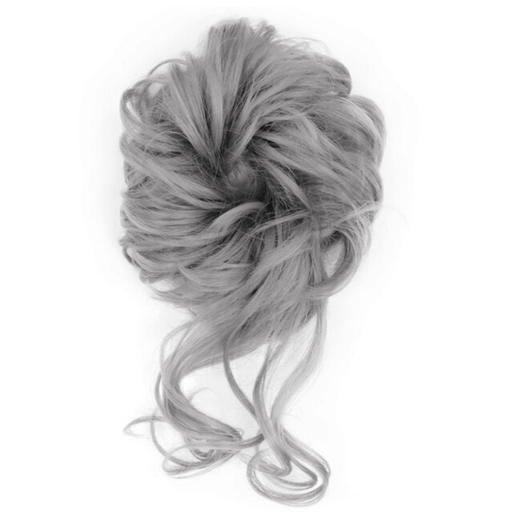 Postiche Chignon avec Boucles Tombantes Gris | Frossia
