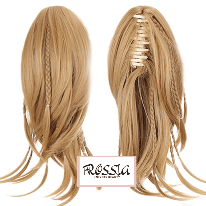 Postiche Queue de Cheval avec Tresses de couleur Blond Vénitien | Frossia