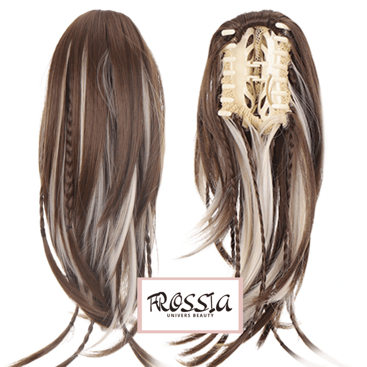 Postiche Queue de Cheval avec Tresses Chatain Méché | Frossia
