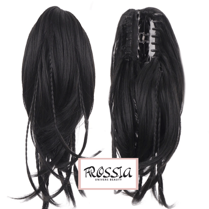 Postiche Queue de Cheval avec Tresses de couleur Noir | Frossia