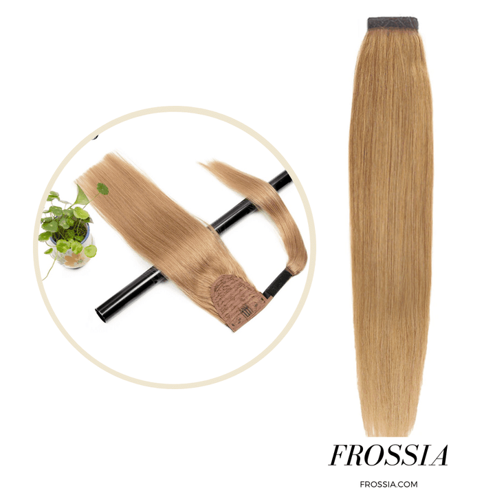 Postiche Queue de Cheval en vrai Cheveux Humain Blond | postiche blond cheveux naturels	 | Frossia