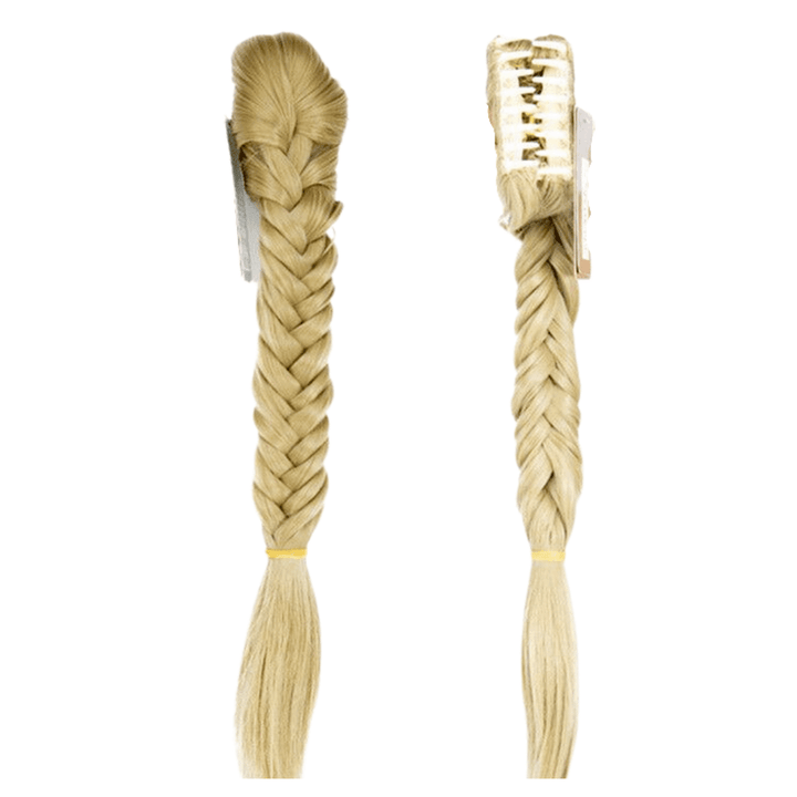 Postiche Queue de Cheval Nattée Pince Crabe blond