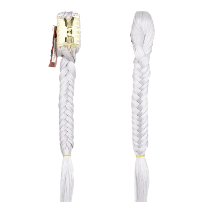 Postiche Queue de Cheval Nattée Pince Crabe gris