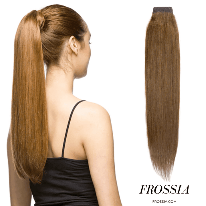 Postiche Queue de Cheval Cheveux Naturels Châtain | Frossia