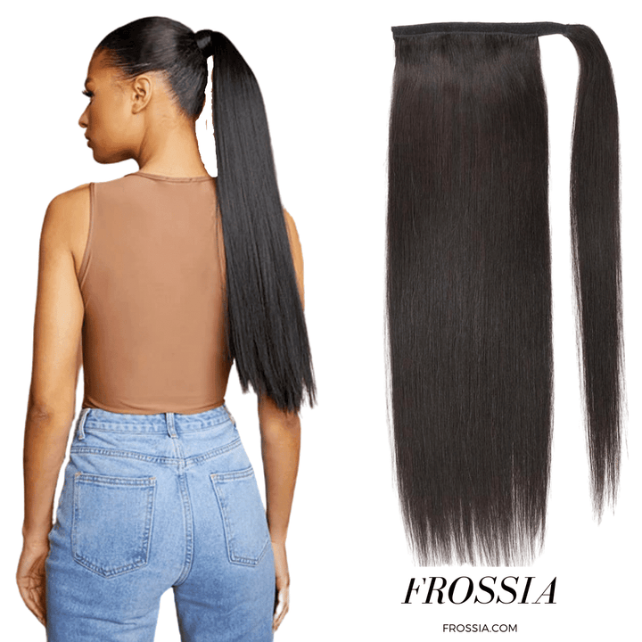 Postiche Queue de Cheval Cheveux Naturels Noir | Frossia