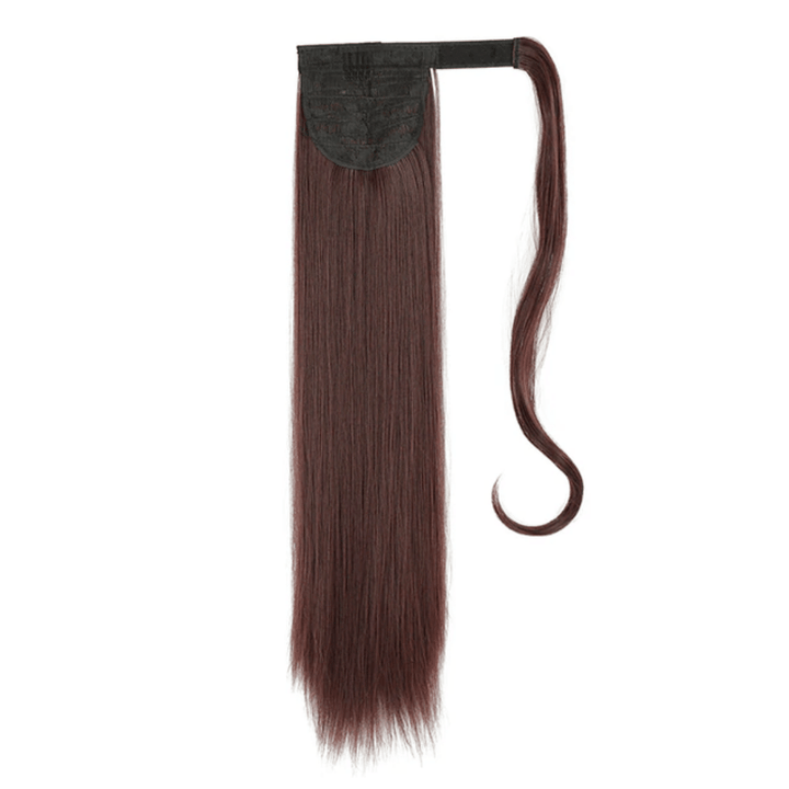 Postiche Queue de Cheval Raide Chatain Acajou  | Frossia