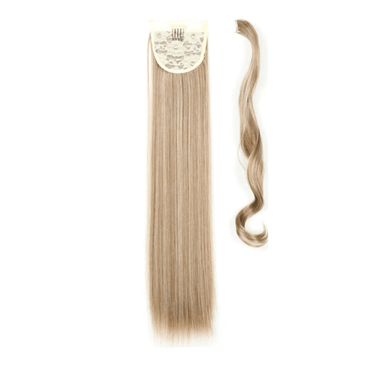 Postiche Queue de Cheval Raide Chatain Méché Blond | Frossia