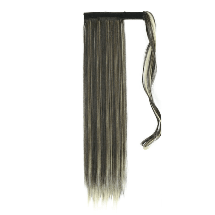 Postiche Queue de Cheval Raide Noir Méché  | Frossia