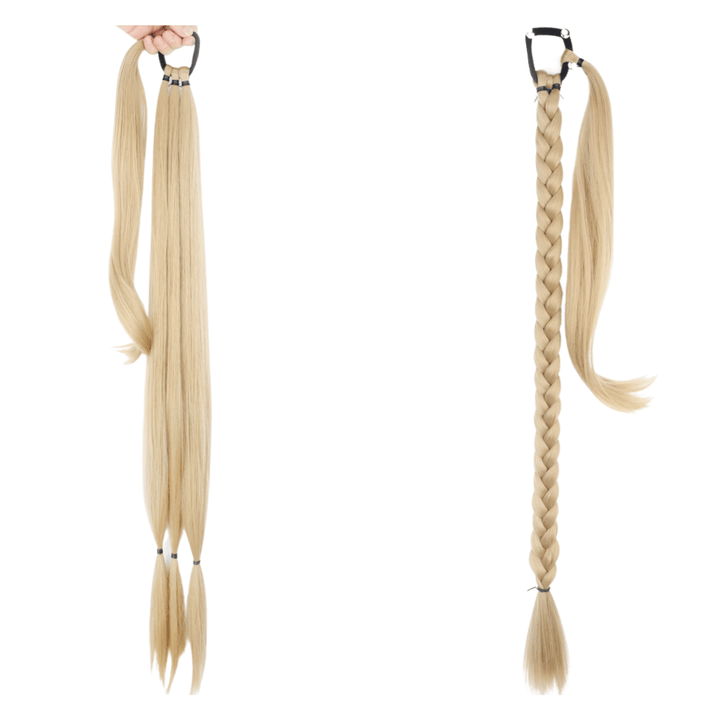Postiche Queue de Cheval Tressé Blond Clair | Frossia