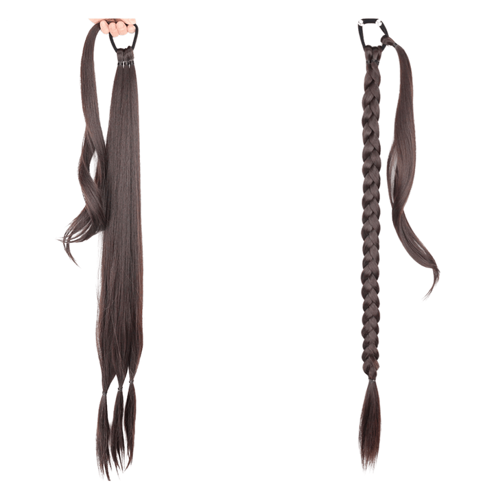 Postiche Queue de Cheval Tressé Brun | Frossia