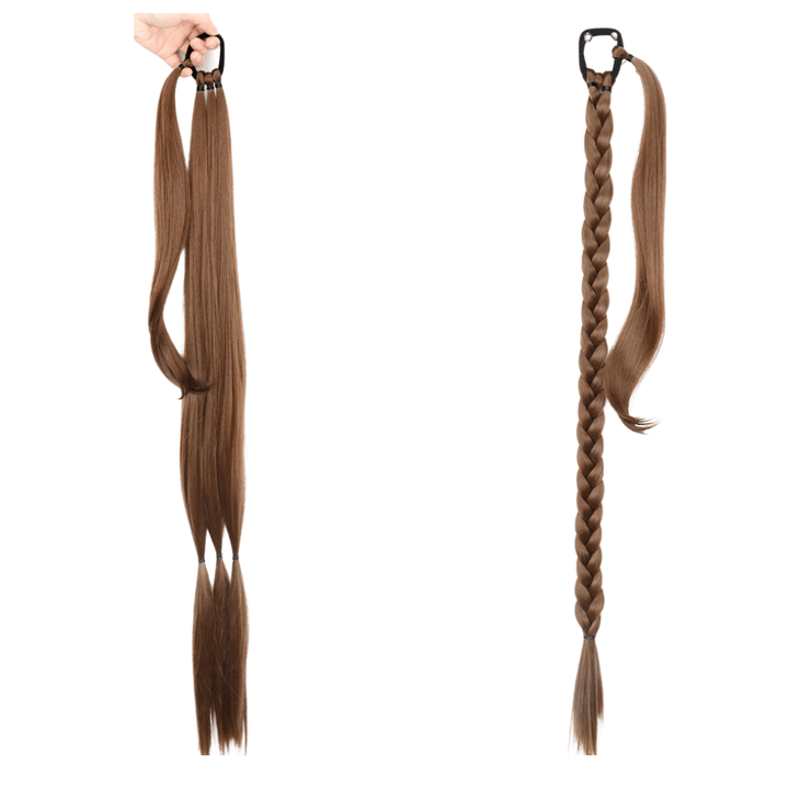 Postiche Queue de Cheval Tressé Chatain Clair | Frossia