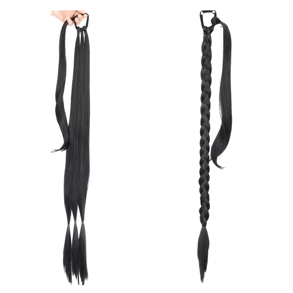 Postiche Queue de Cheval Tressé Noir | Frossia