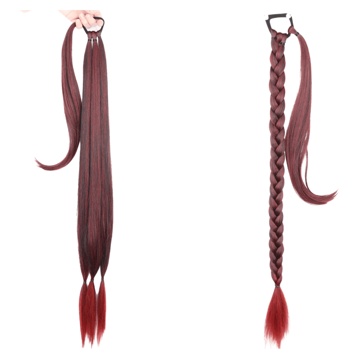 Postiche Queue de Cheval Tressé Rouge  | Frossia
