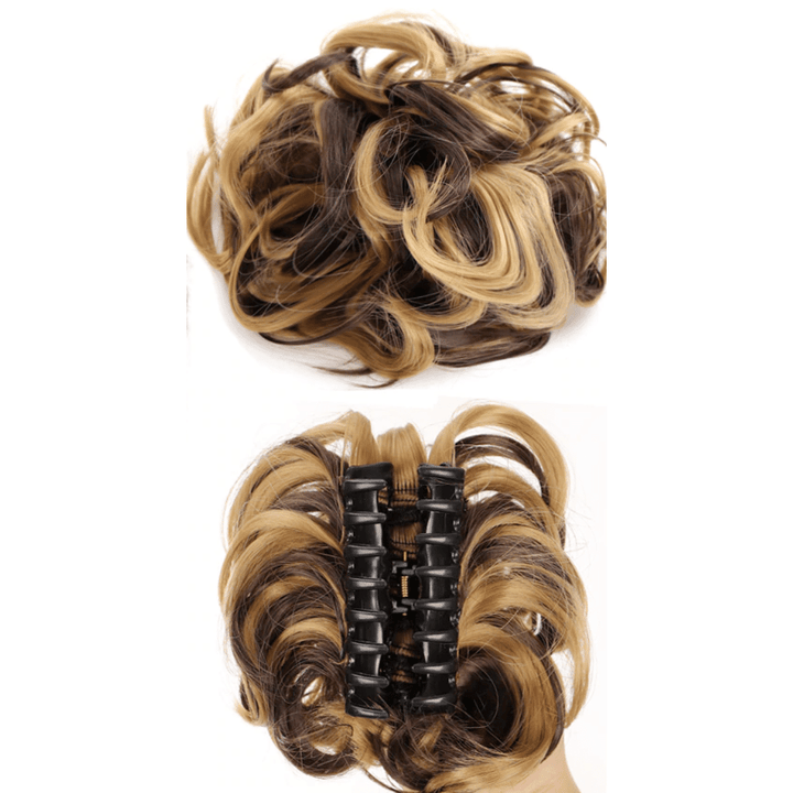 postiche chignon chatain méché avec pince crabe