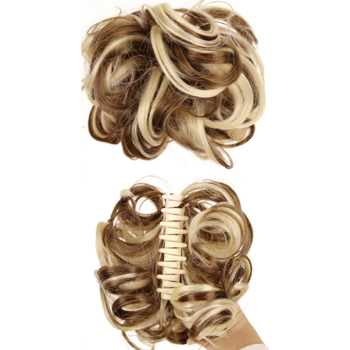 postiche chignon avec pince crabe méché chatain