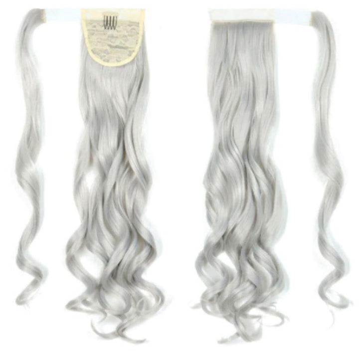 Postiche Queue de Cheval Bouclé Gris | Frossia