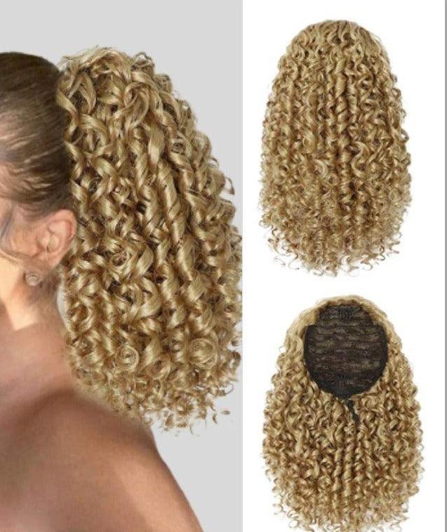 queue de cheval cheveux bouclés | postiche bouclé blonde