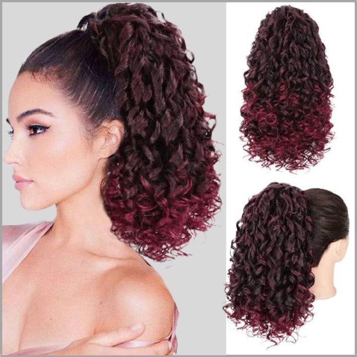 extension queue de cheval rouge | postiche bouclé