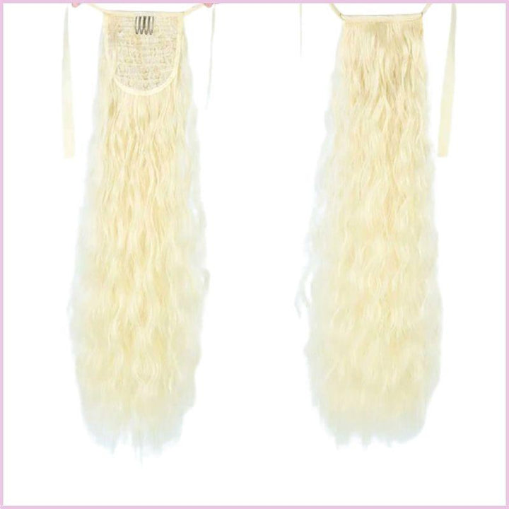 Fausse queue de cheval blonde frisée