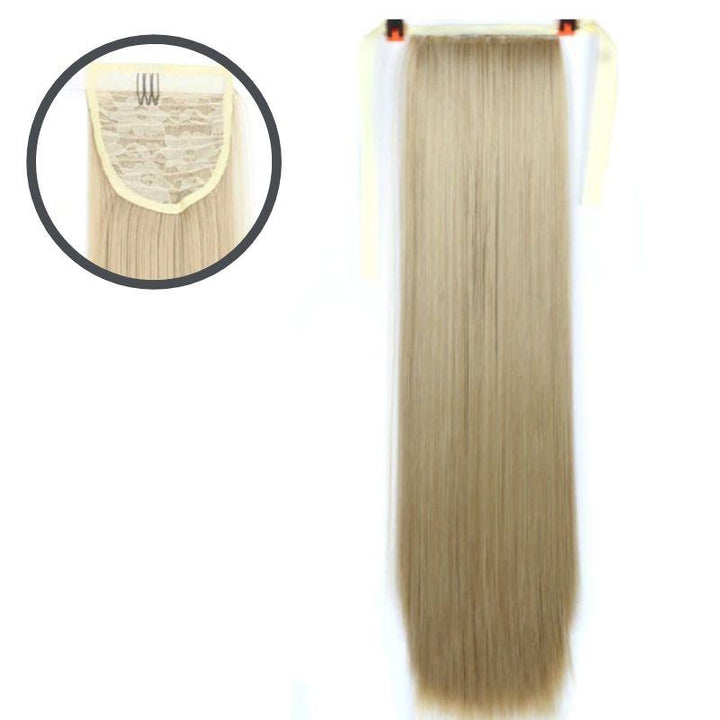 queue de cheval lisse cheveux blond | extension queue de cheval 80 cm
