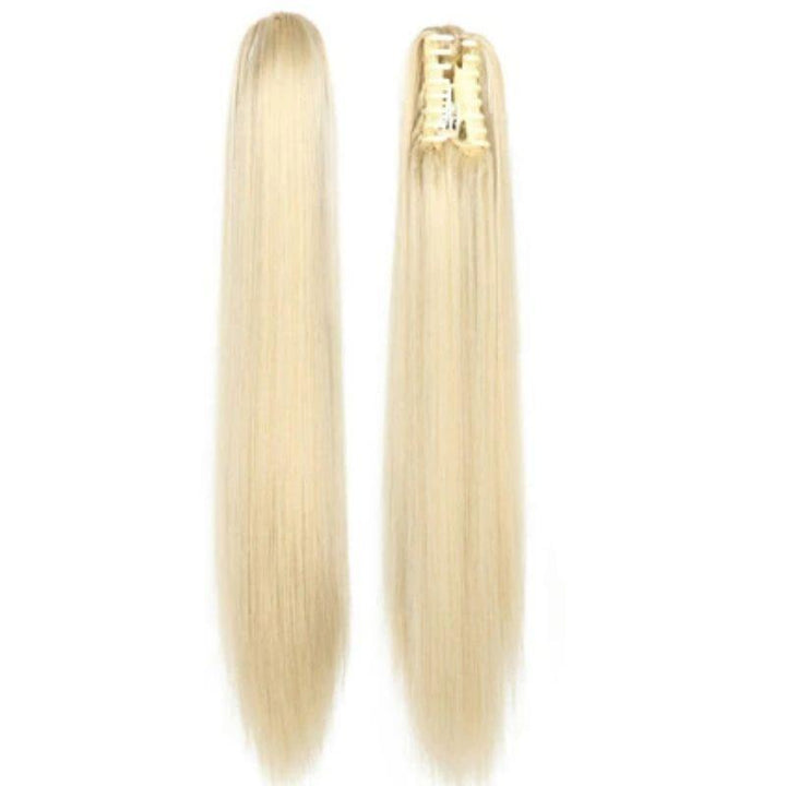 Queue de Cheval Extension Blonde Platine avec Pince Crabe | Frossia