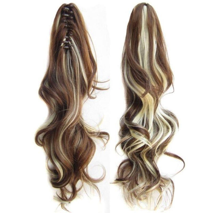 Extension Cheveux Pince Crabe Queue de Cheval Châtain Méché de 50 cm | Frossia