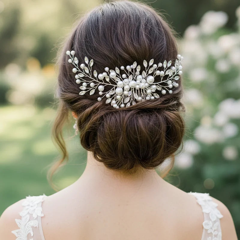 Peigne à Cheveux Mariage Perles et Cristaux – Élégance Romantique