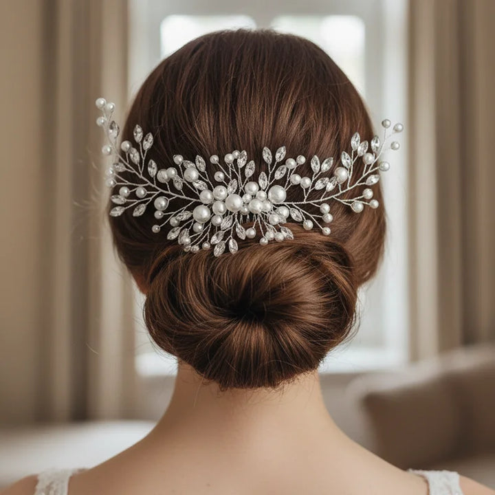 Peigne à Cheveux Mariage Perles et Cristaux – Élégance Romantique