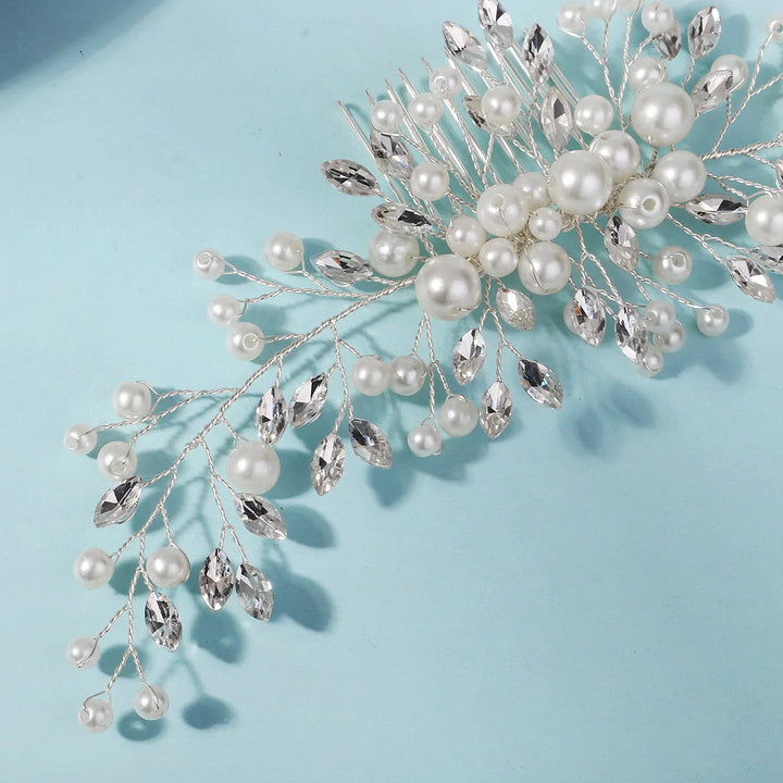 Peigne à Cheveux Mariage Perles et Cristaux – Élégance Romantique