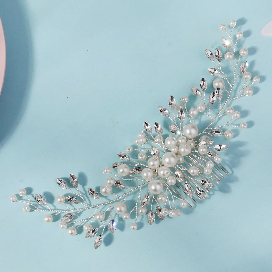 Peigne à Cheveux Mariage Perles et Cristaux – Élégance Romantique
