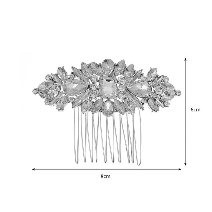 Peigne à cheveux argenté à cristaux pour chignon