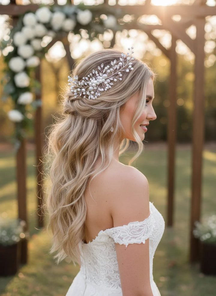 Peigne à Cheveux Mariage Perles et Cristaux – Élégance Romantique