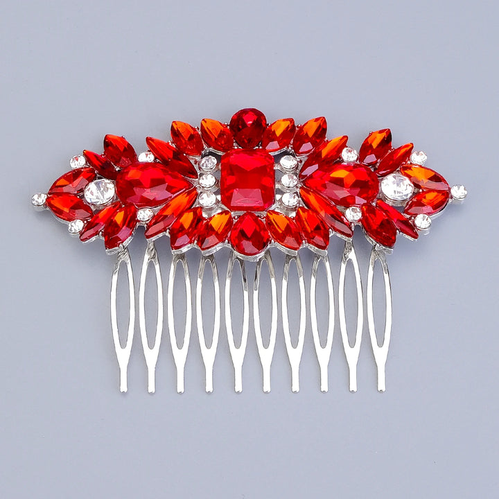 Peigne à cheveux rouge rubis pour chignon