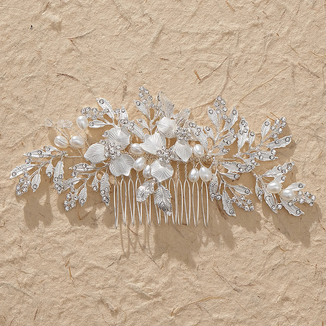 Peigne à Cheveux de Mariée Chic - argenté