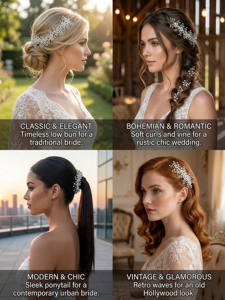 Grande épingle à cheveux à perles pour mariage