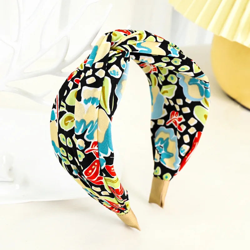 Serre-tête bohème pour femme à motif floral coloré – style boho chic confortable