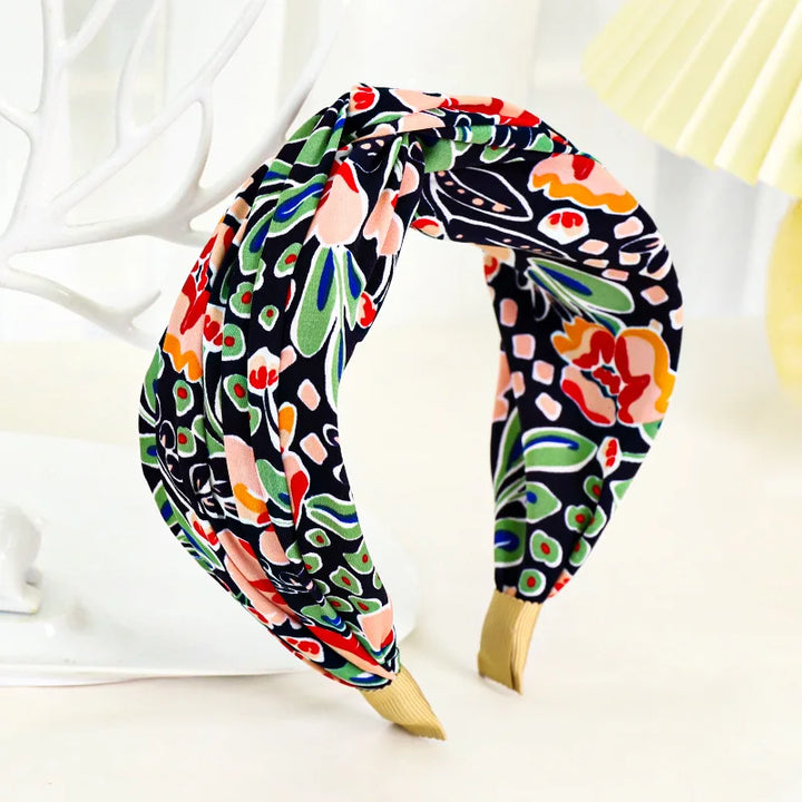 Serre-tête bohème femme à motif floral coloré – style boho chic confortable