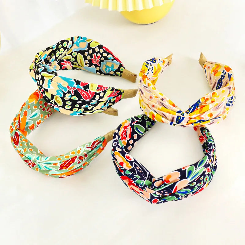 Serre-tête bohème femme à motif floral coloré – style boho chic confortable