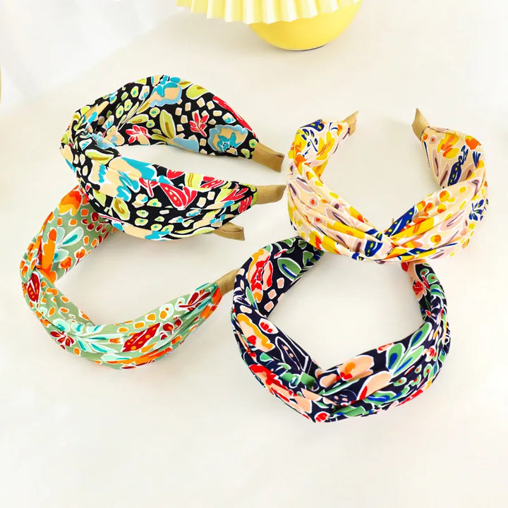 Serre-tête bohème femme à motif floral coloré – style boho chic confortable