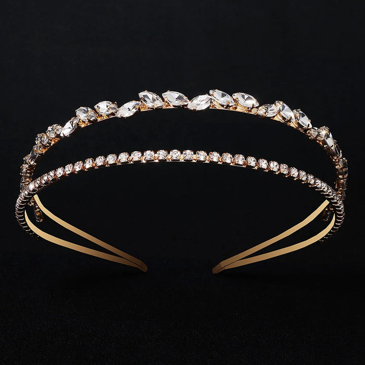 Serre-tête fin avec strass élégant pour femme chic