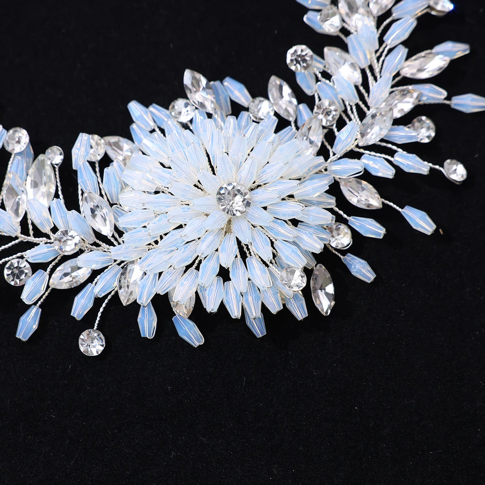 Peigne Cheveux Mariage Floral en Cristal – Élégance Bohème Chic