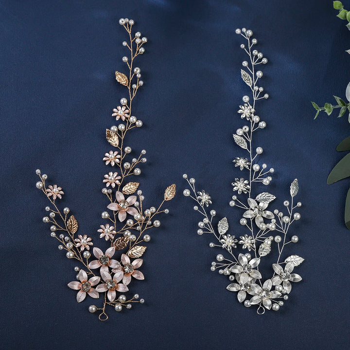 Épingle à Cheveux pour Mariage en Style Bohème Dorée – Élégance Naturelle