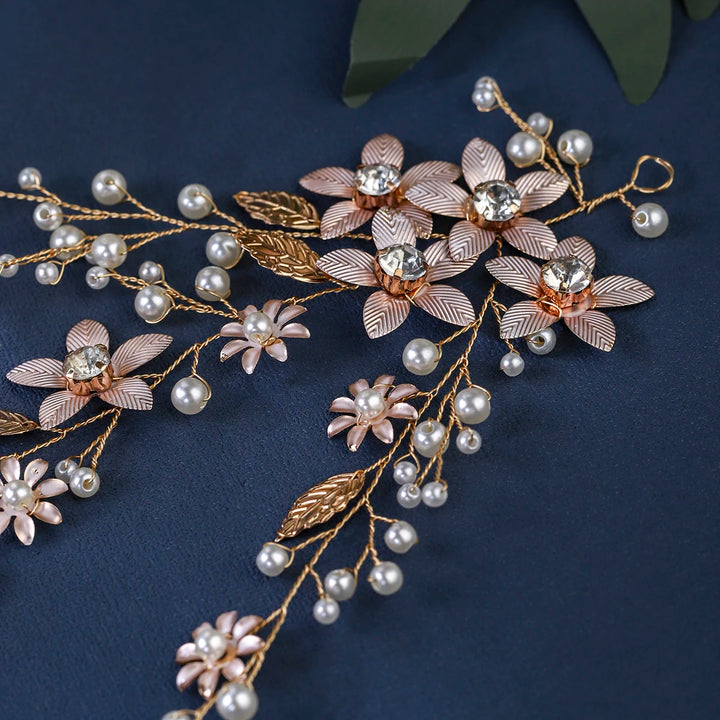 Épingle à Cheveux pour Mariage en Style Bohème Dorée – Élégance Naturelle