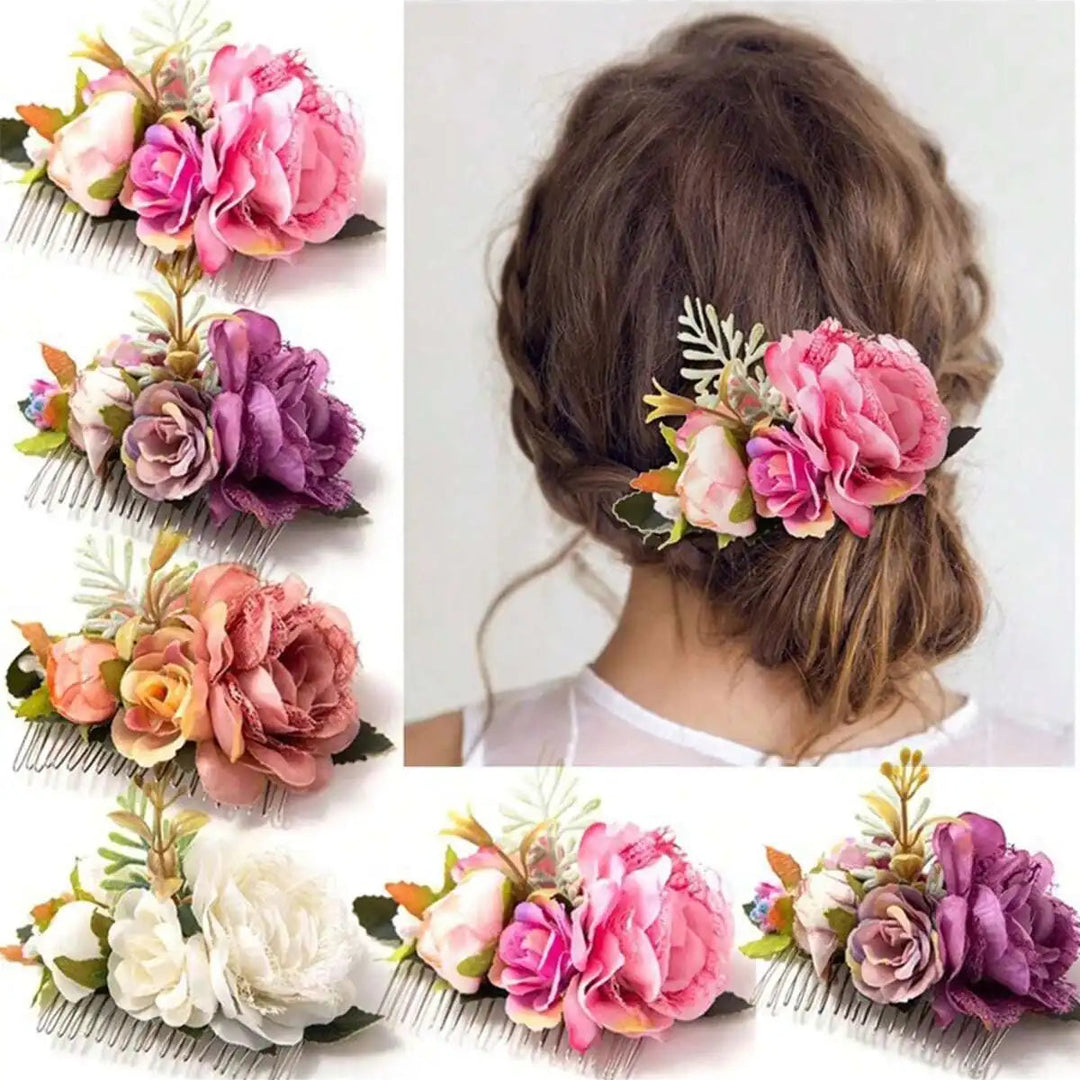 Peigne à Cheveux Fleurs pour Mariage Champêtre