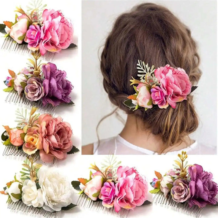 Peigne à Cheveux Fleurs pour Mariage Champêtre
