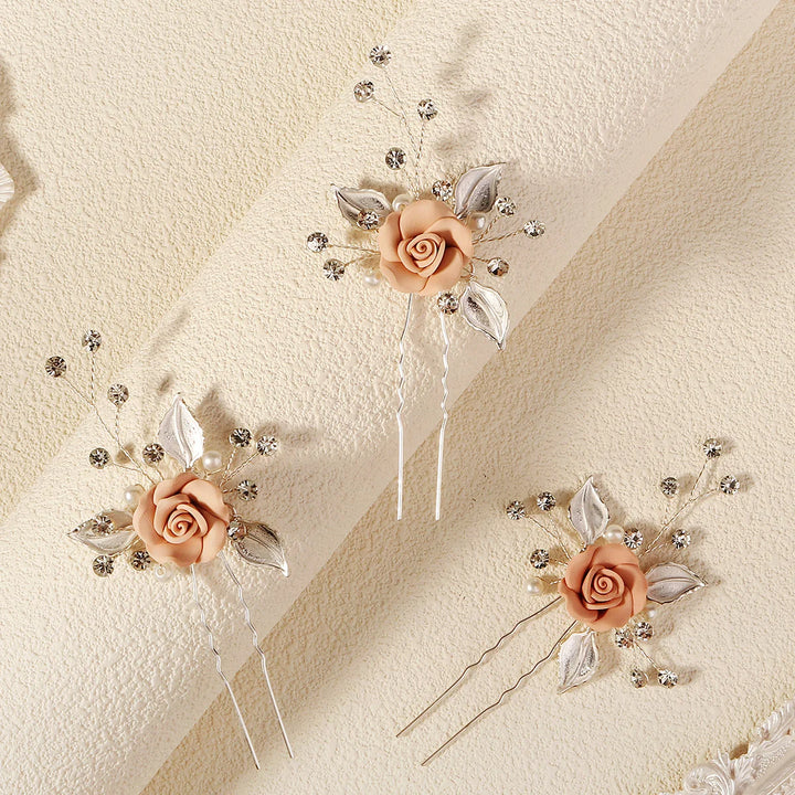 Épingles à Cheveux Décoratifs pour Mariage – Lot de 3
